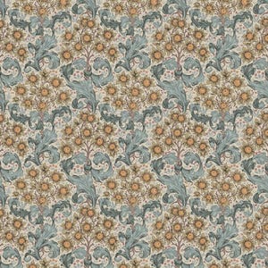 William Morris Cushion Cover Orchid Floral  Tourmaline Natural  , Floral Cushion Cover  , Throw Pillow , Cushion Cover UK