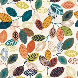 Round Scandi Leaves Leaf Tablecloth ,  Leaf Multi Tablecloth , Round Tablecloth , Oval Tablecloth , Rectange Tablecloth