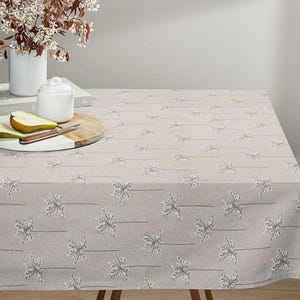 Dandelions Natural Tablecloth , Bear Claw Table cloth , Round Oval Rectange