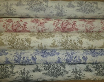 Vintage Toile De Jouy Tablecloth: French Linen, Handmade in UK