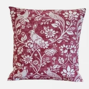 Heathland Rouge Red Cushion Cover , Hares And Game Pleasant Birds Cushion Cover  , Throw Pillow , Scatter Cushions , Cushion Cover UK