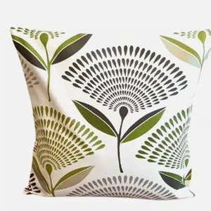 Dandelion Floral Cushion Cover  , Lime Green Cushion Cover  , Throw Pillow , Scatter Cushions , Cushion Cover UK