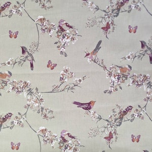 Schöne Vögel Blumen Salbeigrün Tischdecke, Runde Tischdecke, Quadratische Tischdecke, Tischdecke UK
