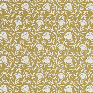 Scandi Floral Flowers Tablecloth, Melby Flower Ochre Tablecloth , Round Oval Square Rectangle Tablecloth  ,  Tablecloth UK