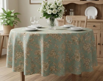 Rose Floral Blossom Tablecloth, Handmade UK