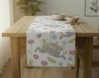 March Hare Bunny Summer Table Runner