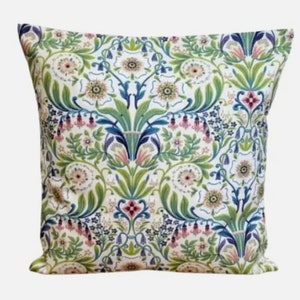 William Morris Style Cushion Cover, Arts Crafts Floral Throw Pillow
