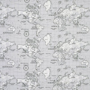 Mantel gris del mapa del Atlas Mundial, mantel redondo, mantel cuadrado, mantel cuadrado rectangular Reino Unido