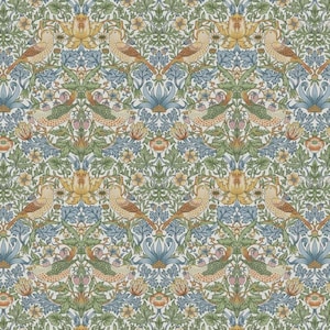 William Morris Strawberry Thief Table Runner  Sky Blue  , Cotton Napkins , Birds Table Runner , Table Decoration , Various Size