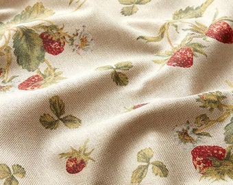 イチゴのモチーフがプリントされた花形のテーブルクロス - Etsy 日本