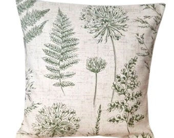 Chervil Fern Green Dandelion Wildflowers Cushion Cover