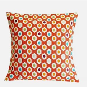 Geometric Cushion Cover ,  Baxia Mango Orange Cushion Cover  , Throw Pillow , Scatter Cushions , Cushion Cover UK