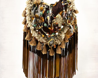 South-West Suede Fringe Earth Tone Crossbody Handbag