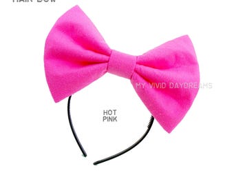 Bandeau à cheveux moyen ou noeud à clip pour adulte cosplay rouge, noir et rose