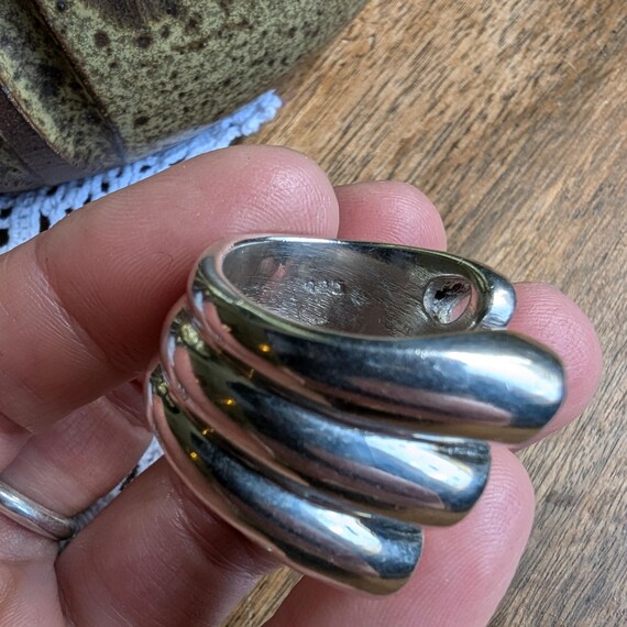 Rainbow Moonstone solid Sterling Silver statement… - image 3