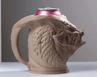Dragon Mug / Koozie / Can Holder / Drink Sleeve - 3D Print - Scaled Drink Accessory