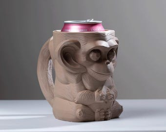 Monkey Mug / Koozie / Can Holder / Drink Sleeve - 3D Print - Drinking and Exploring Accessory