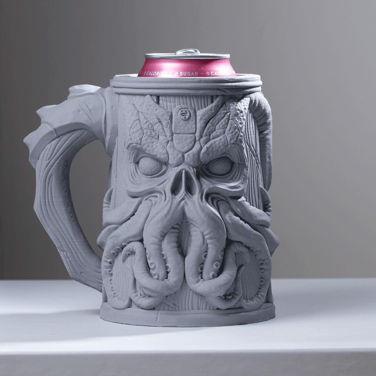 Cthulu Mug / Koozie / Can Holder / Drink Sleeve - 3D Print - Lovecraftian Tentacle Drink Accessory