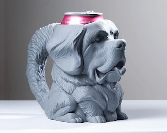 Dog Mug / Koozie / Can Holder / Drink Sleeve - 3D Print - Companion and Coaster