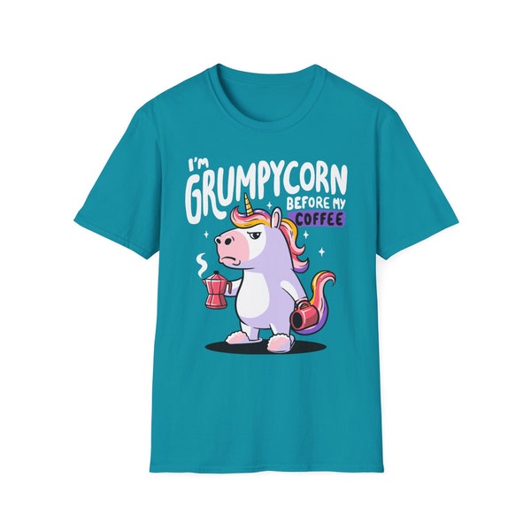 T-shirt Grumpycorn before my coffee - Humorist, funny, Coffee,Unicorn