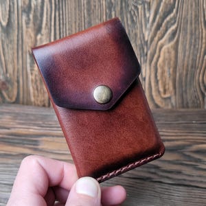 Minimalistische creditcardhouder, portemonnee, kaarthouder, leren kaarthouder.