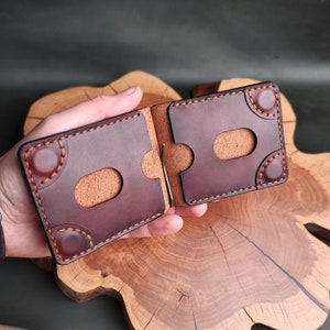 Leather money clip, leather bill holder, magnetic money clip, money holder