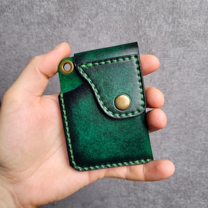 Porte-cartes, portefeuille avec poche frontale, minimaliste, fait main, portefeuille en cuir, cadeau pour mari, cadeau pour petit ami, cadeau pour frère, portefeuille pour homme