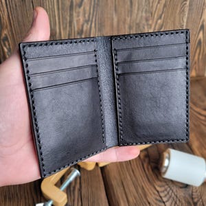 Buch Bifold, Karte Brieftasche, schlank, Minimalist Brieftasche, handgemachte Brieftasche, Leder Brieftasche, Brieftasche, Geschenk für Mann