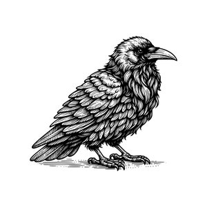 Raven_001, AI, PNG, SVG-indeling clipartbundel, originele vectorillustratie, directe digitale download, vergroten zonder pixelvorming, uniek!