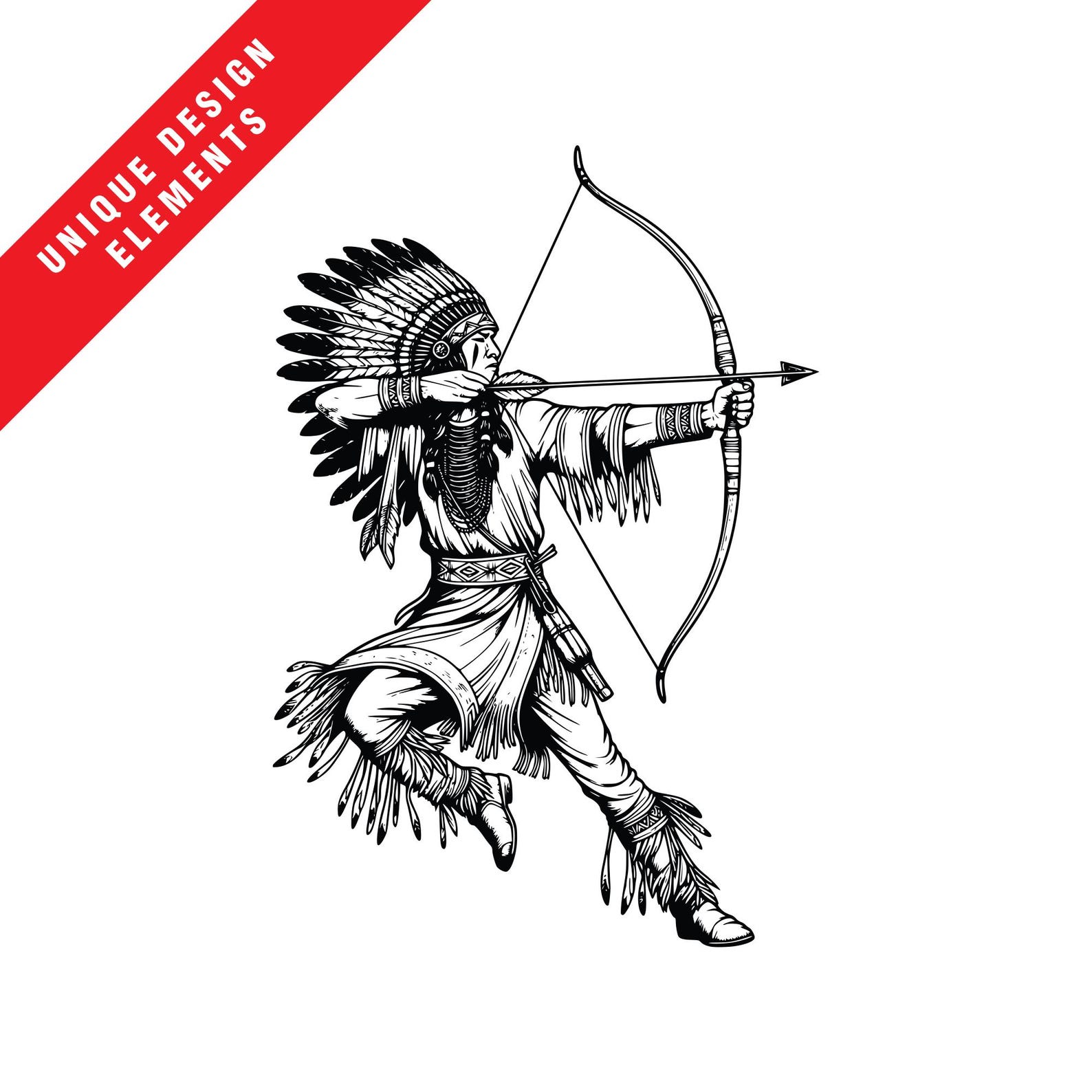 Native American Indian Bow & Arrow Clipart: Vector Illustration ...