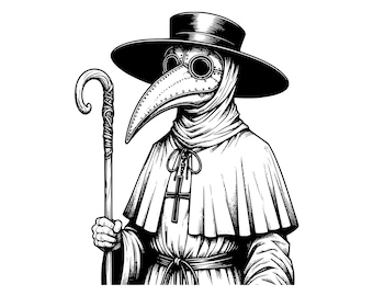 Plague Doctor Clipart: Pakiet ilustracji wektorowych (AI, PNG, SVG)