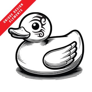 Pacchetto di clipart EPS, SVG, PNG con astuccio di paperelle di gomma stravaganti con tatuaggio sull'occhio di Tyson, illustrazione vettoriale originale, download digitale istantaneo, unico!