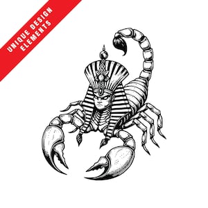 Mythischer ägyptischer Skorpion-König Clipart-Pack - EPS, SVG, PNG-Dateien, Originalvektor-Illustration, sofortiger digitaler Download, wunderlicher Gott