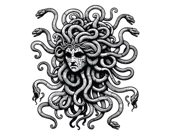 Medusa Vector Clipart Bundle: Original Illustration (Digital Download)