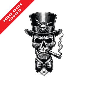 Voodoo Priester Baron Samedi raucht Zigarre - Digital EPS, SVG, PNG Bundle, Original Vektor Illustration, sofortiger digitaler Download, Art