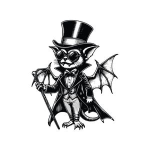 Elegancki nietoperz wampir EPS, SVG, PNG, sztuka dla stylowych kreacji, gotycki projekt nietoperza dla szykownych projektów na Halloween, oryginalny wektor clipart, unikalny
