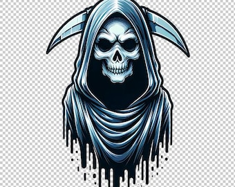 Gruseliger Sensenmann PNG: Gothic Halloween Cliparts (Digitaler Download)