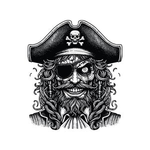Balle dans la tête de pirate, AI, PNG, ensemble de cliparts au format SVG, Illustration vectorielle originale, téléchargement numérique instantané, redimensionnement de qualité conservé, Art