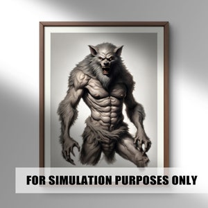 Wolfman konsttryck: Monster filmaffisch (digital nedladdning)