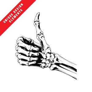 Clipartbundel met skelethanden die hun duim omhoog steken | Vectorbestanden (EPS, SVG & PNG), digitale download