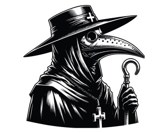 Plague Doctor Vector Clipart: Pakiet ilustracji gotyckich (AI, PNG, SVG)
