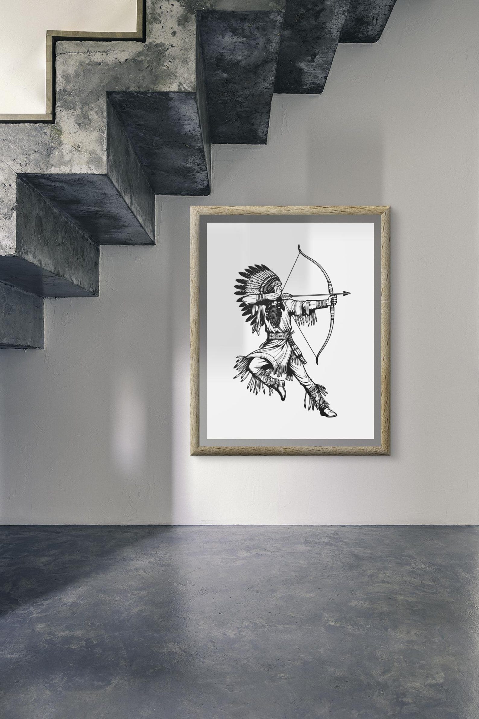 Native American Indian Bow & Arrow Clipart: Vector Illustration ...