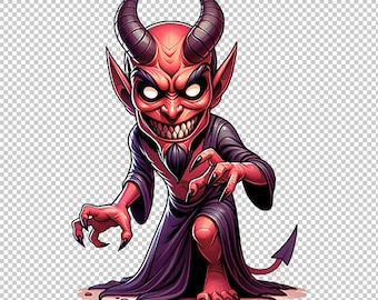 Satanic Devil PNG: Gothic Horror Clipart - Occult Illustration (Digital Download