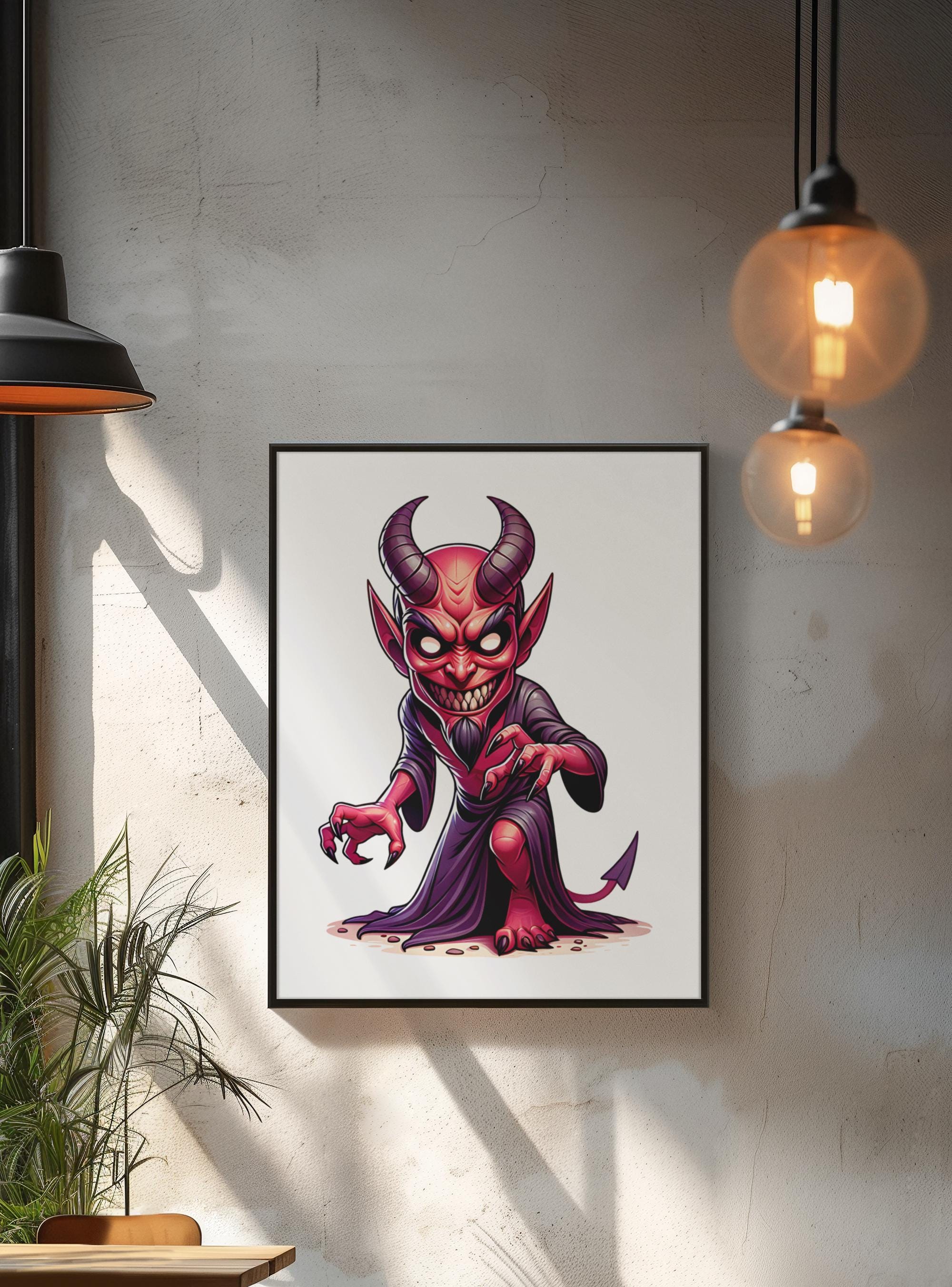 Satanic Devil PNG: Gothic Horror Clipart - Occult Illustration