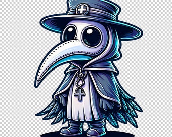 Vintage Plague Doctor PNG Digital Art Print - Instant Download, Gothic Plague Doctor PNG Design - Digital Clipart for Crafting,