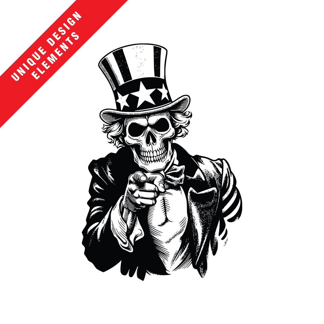 Uncle Sam Skeleton Clipart Bundle: Halloween Vector Graphics (EPS, SVG ...
