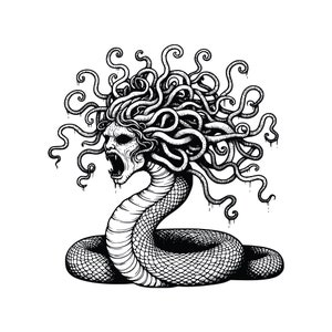 Medusa_002, paquete de imágenes prediseñadas en formato AI, PNG, SVG, ilustración vectorial original, descarga digital instantánea, ampliación sin pixelación, ¡única!