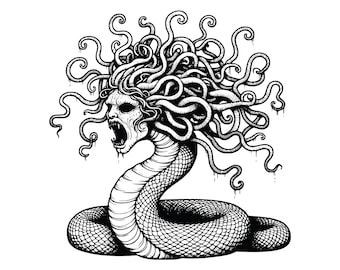 Medusa Vector Clipart Bundle: Mythical Illustration (AI, PNG, SVG)