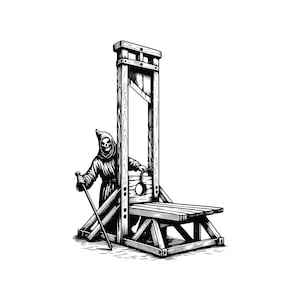 Guillotine_002, AI, PNG, ensemble de cliparts au format SVG, illustration vectorielle originale, téléchargement numérique instantané, agrandissement sans pixellisation, oeuvre d'art !