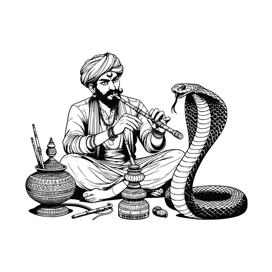 Vintage Snake Charmer EPS, SVG, PNG, Clipart - Instant Digital Download ...